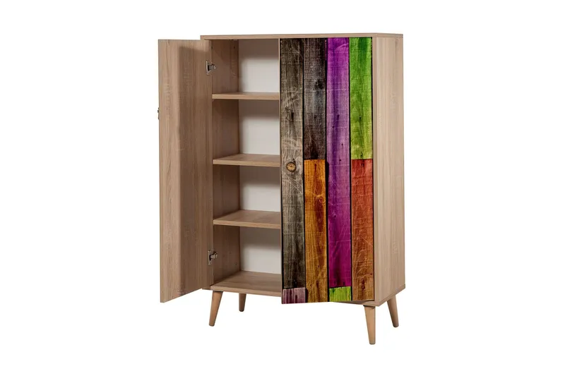 Kaappi Dirk 80 cm Sateenkaaripaneeli - Monivärinen - Säilytys - Kaappi - Säilytyskaappi