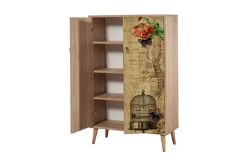 Kaappi Dirk 80 cm Vintage - Ruskea/Punainen - Säilytys - Kaappi - Säilytyskaappi