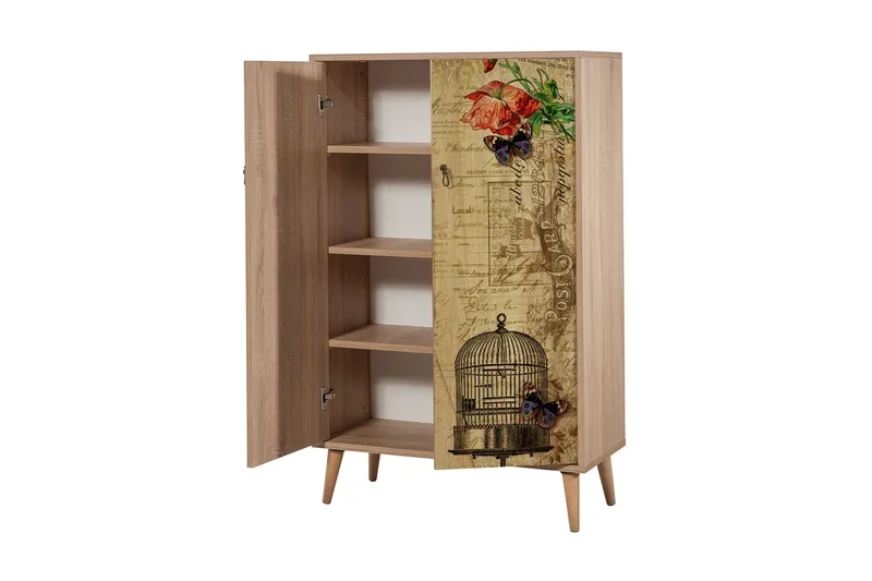 Kaappi Dirk 80 cm Vintage - Ruskea/Punainen - Säilytys - Kaappi - Säilytyskaappi