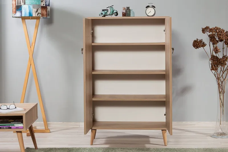 Kaappi Dirk 80 cm Vintage - Ruskea/Punainen - Säilytys - Kaappi - Säilytyskaappi