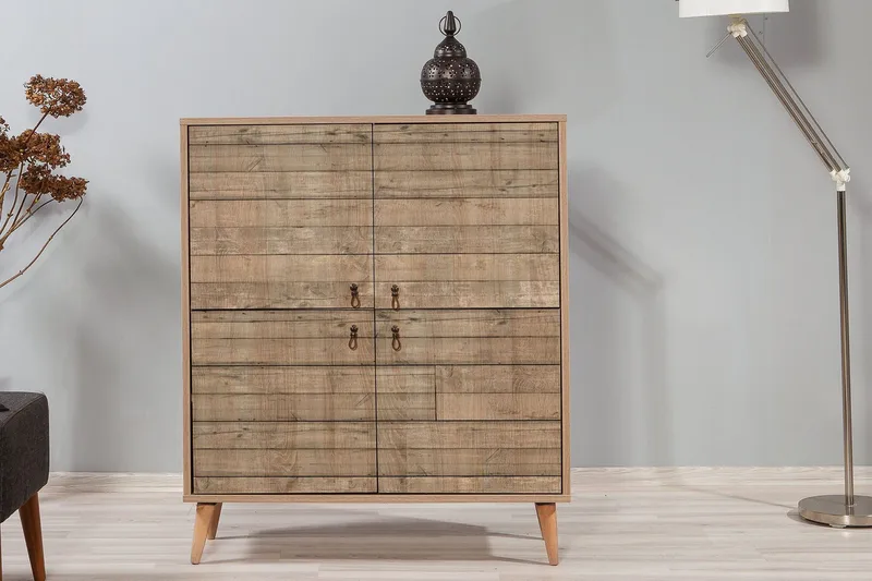 Kaappi Dirk 95 cm Puupaneeli - Ruskea - Säilytys - Kaappi - Säilytyskaappi