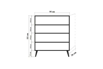 Kaappi Dirk 95 cm Puusiluetti - Säilytys - Kaappi - Säilytyskaappi