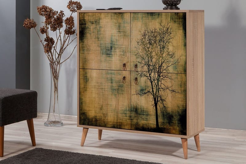 Kaappi Dirk 95 cm Puusiluetti - Säilytys - Kaappi - Säilytyskaappi