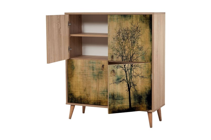 Kaappi Dirk 95 cm Puusiluetti - Säilytys - Kaappi - Säilytyskaappi