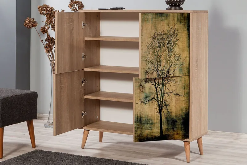 Kaappi Dirk 95 cm Puusiluetti - Säilytys - Kaappi - Säilytyskaappi