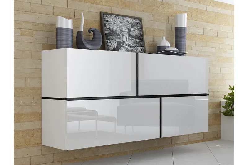 Kaappi Trunzo - Valkoinen/Musta - Säilytys - Kaappi - Säilytyskaappi