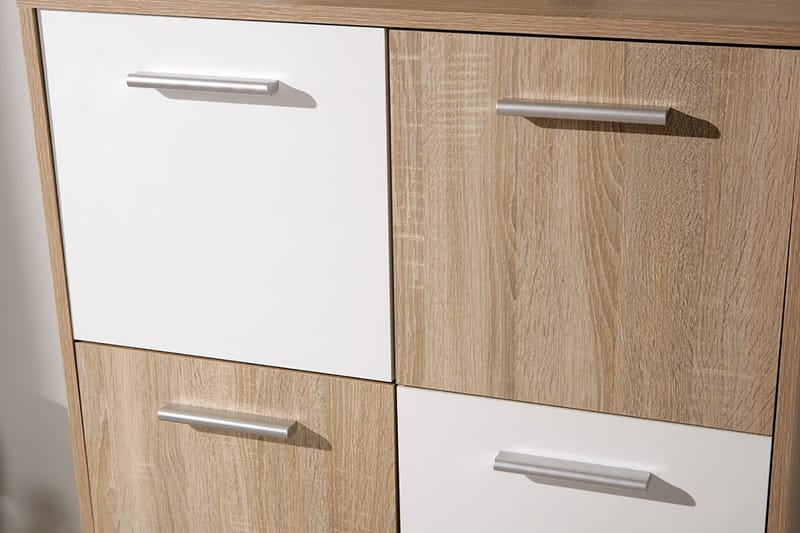 Kaappi Vulpia 77 cm Korkea - Valkoinen/Vaalea Tammi - Säilytys - Kaappi - Säilytyskaappi