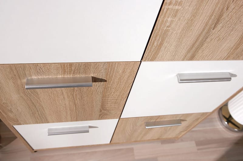 Kaappi Vulpia 77 cm Korkea - Valkoinen/Vaalea Tammi - Säilytys - Kaappi - Säilytyskaappi