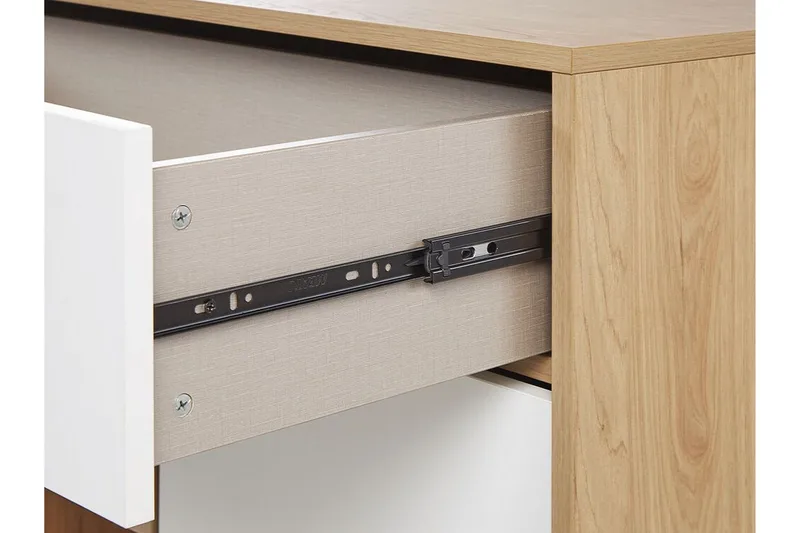 Kaappi Pylaros 118x40 cm - Vaalea puu / valkoinen - Säilytys - Kaappi - Säilytyskaappi