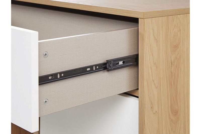 Kaappi Pylaros 118x40 cm - Vaalea puu / valkoinen - Säilytys - Kaappi - Säilytyskaappi