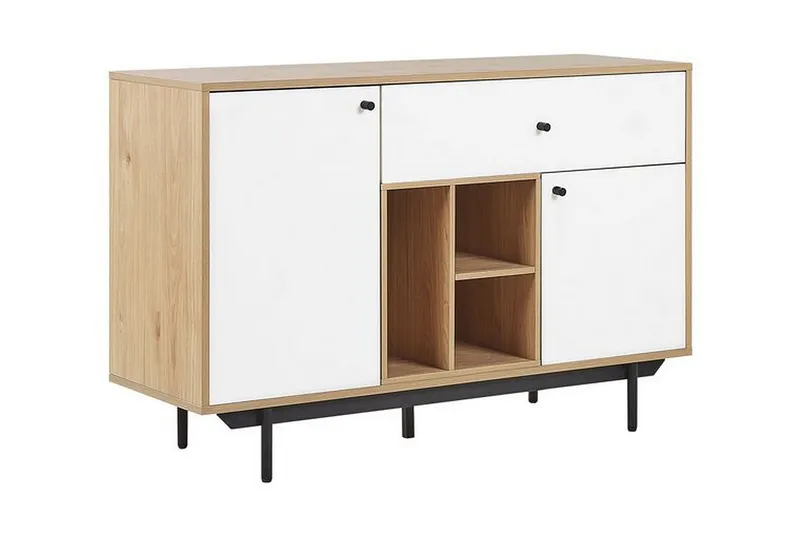 Kaappi Pylaros 118x40 cm, Vaalea puu / valkoinen