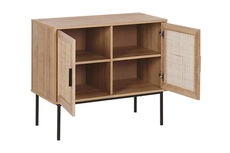 Kaappi Pasco 2 ovella Vaaleanruskea Rottinki - Puu/Luonnonväri - Säilytys - Kaappi - Säilytyskaappi