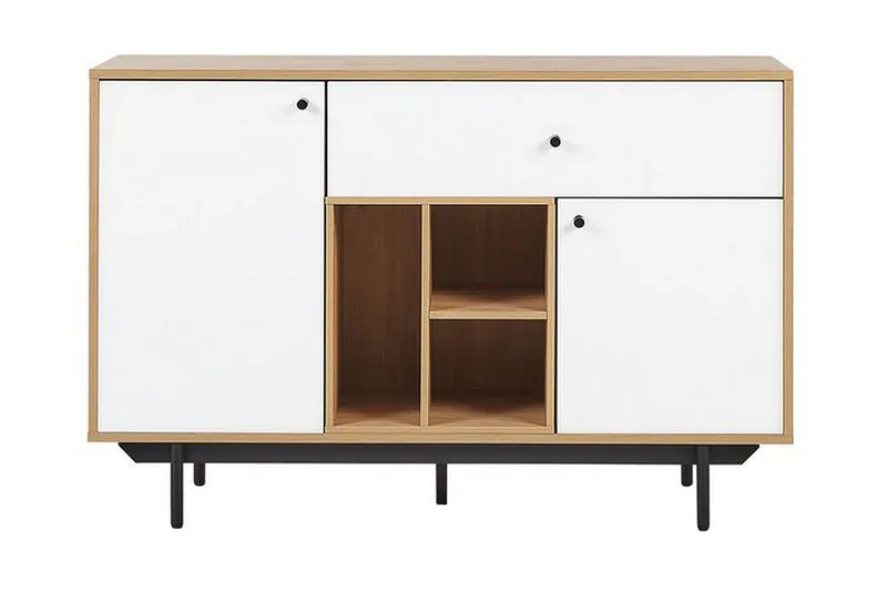 Kaappi Pylaros 118x40 cm - Vaalea puu / valkoinen - Säilytys - Kaappi - Säilytyskaappi