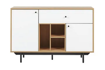 Kaappi Pylaros 118x40 cm - Vaalea puu / valkoinen - Säilytys - Kaappi - Säilytyskaappi