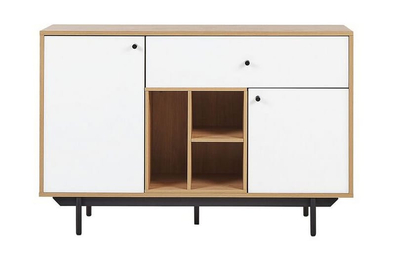 Kaappi Pylaros 118x40 cm - Vaalea puu / valkoinen - Säilytys - Kaappi - Säilytyskaappi