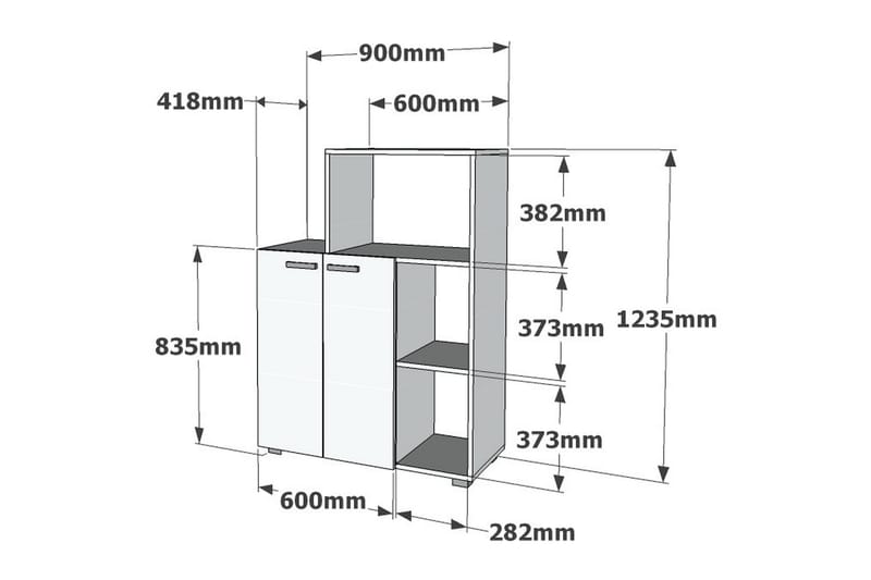 Keittiökaappi Greyleigh 88 cm - Valkoinen - Säilytys - Kaappi - Säilytyskaappi