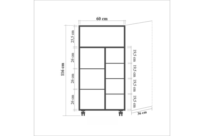 Keittiökaappi Kicker 116 cm - Puu/Luonnonväri - Keittiökaappi - Säilytyskaappi