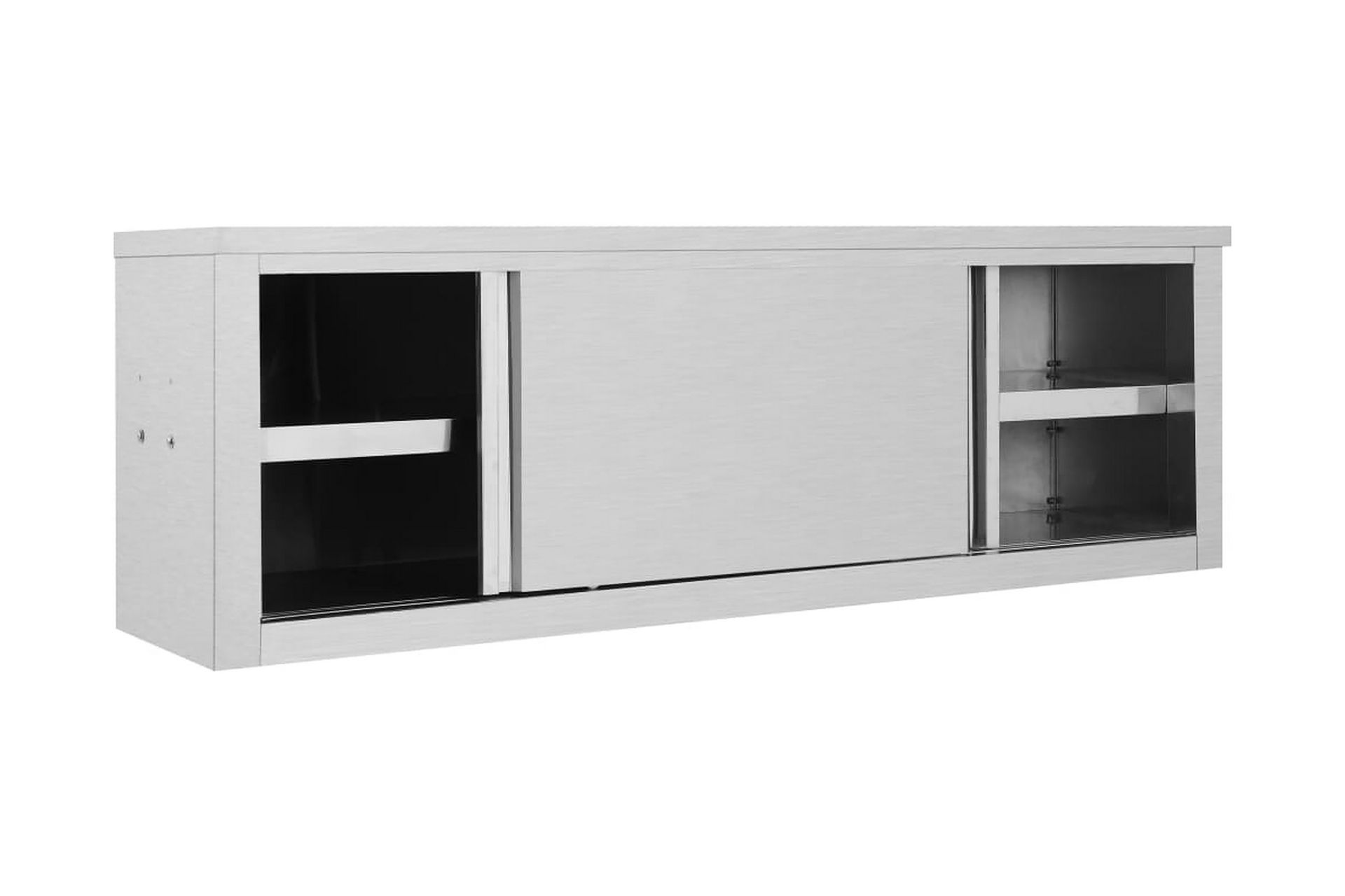 Keittiön seinäkaappi liukuovilla 150x40x50 cm teräs - Harmaa - Säilytys - Kaappi - Säilytyskaappi