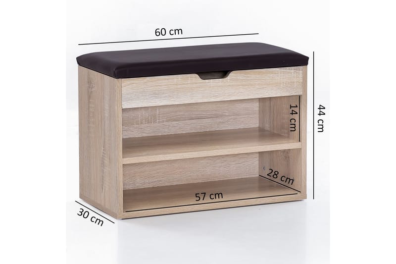 Kenkähylly Valoris 60x30 cm - Puu/Luonnonväri - Säilytys - Kaappi - Säilytyskaappi