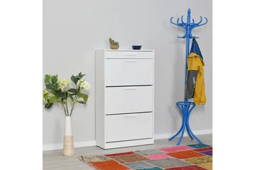 Kenkäkaappi 75x128 cm - Valkoinen - Säilytys - Kaappi - Säilytyskaappi