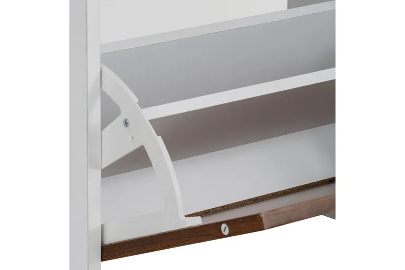 Kenkäkaappi Bonnyville 92x25 cm - Valkoinen/Luonnonväri - Säilytys - Kaappi - Säilytyskaappi