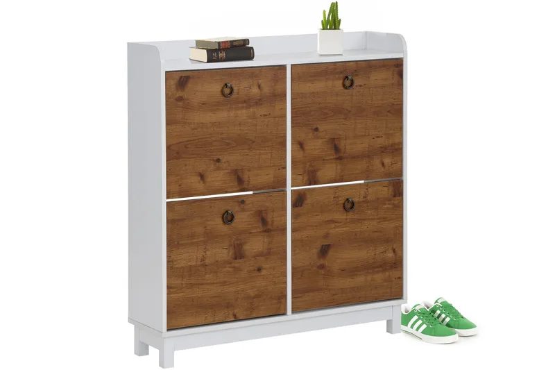 Kenkäkaappi Bonnyville 92x25 cm - Valkoinen/Luonnonväri - Säilytys - Kaappi - Säilytyskaappi
