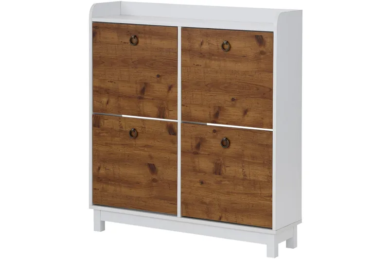 Kenkäkaappi Bonnyville 92x25 cm - Valkoinen/Luonnonväri - Säilytys - Kaappi - Säilytyskaappi