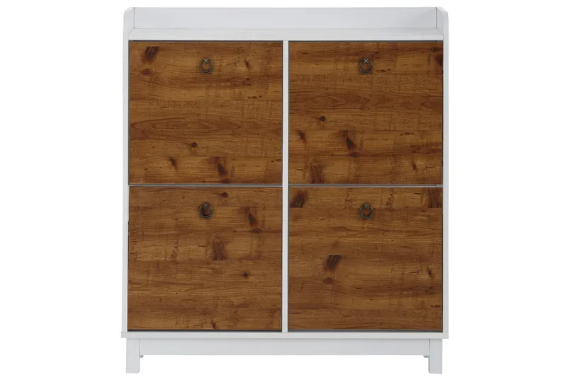 Kenkäkaappi Bonnyville 92x25 cm, Valkoinen/Luonnonväri