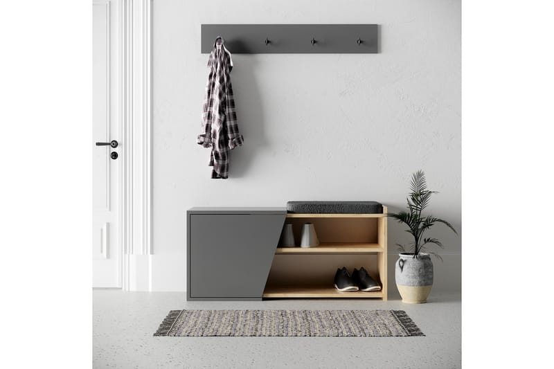 Kenkäkaappi Finones 104x37 cm - Luonnonväri/Antrasiitti - Säilytys - Kaappi - Säilytyskaappi