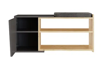 Kenkäkaappi Finones 104x37 cm - Luonnonväri/Antrasiitti - Huonekalut - Tuoli & nojatuoli - Penkki - Eteispenkki - Kenkäteline penkillä