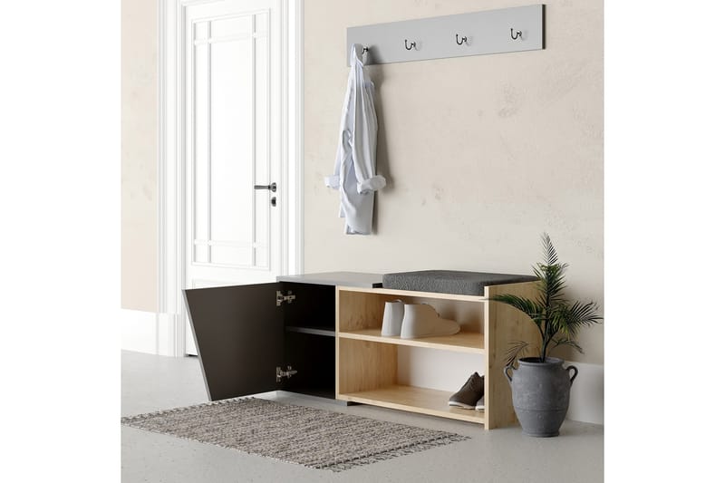 Kenkäkaappi Finones 104x37 cm - Luonnonväri/Antrasiitti - Säilytys - Kaappi - Säilytyskaappi