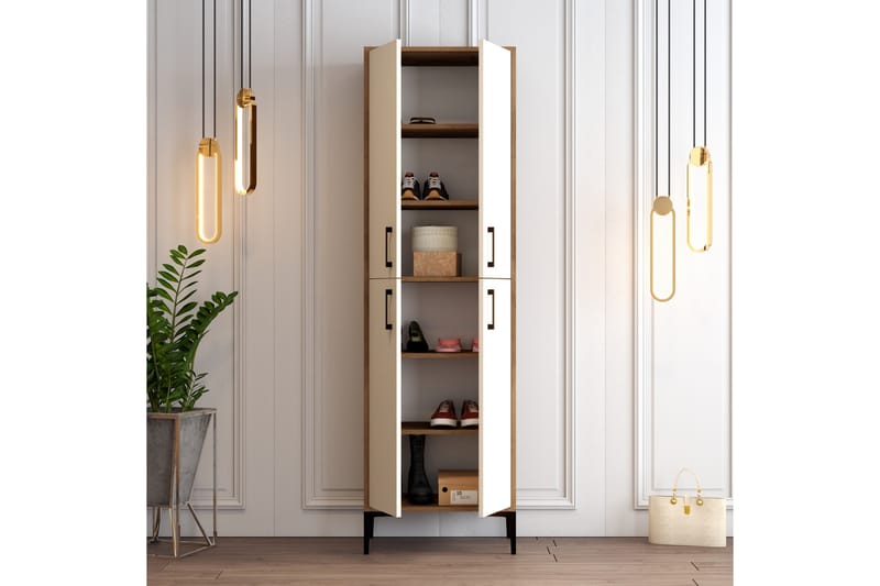 Kenkäkaappi Kotzen 60x35 cm - Tummanruskea/Beige - Säilytys - Kaappi - Säilytyskaappi