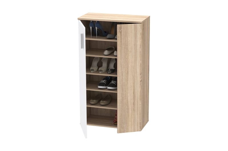 Kenkäkaappi Lidget 69 cm - Valkoinen/Ruskea - Säilytys - Kaappi - Säilytyskaappi