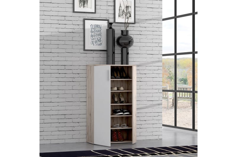 Kenkäkaappi Lidget 69 cm - Valkoinen/Ruskea - Säilytys - Kaappi - Säilytyskaappi