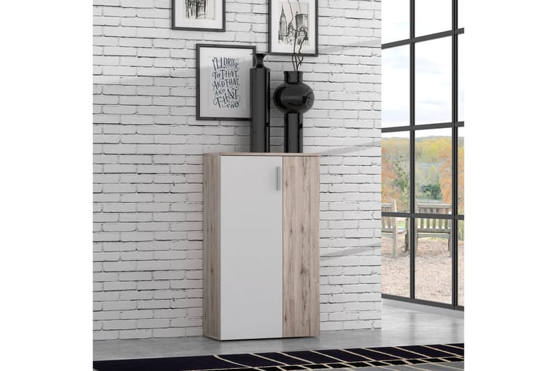 Kenkäkaappi Lidget 69 cm - Valkoinen/Ruskea - Säilytys - Kaappi - Säilytyskaappi