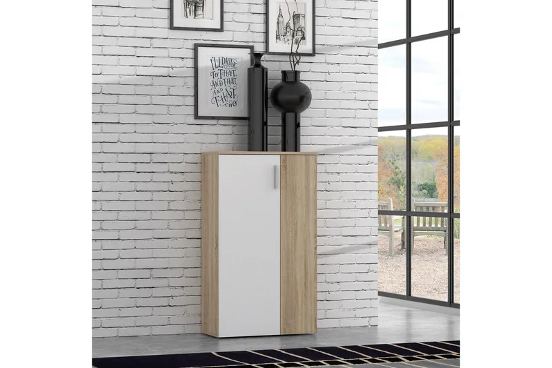 Kenkäkaappi Lidget 69 cm - Valkoinen/Ruskea - Säilytys - Kaappi - Säilytyskaappi