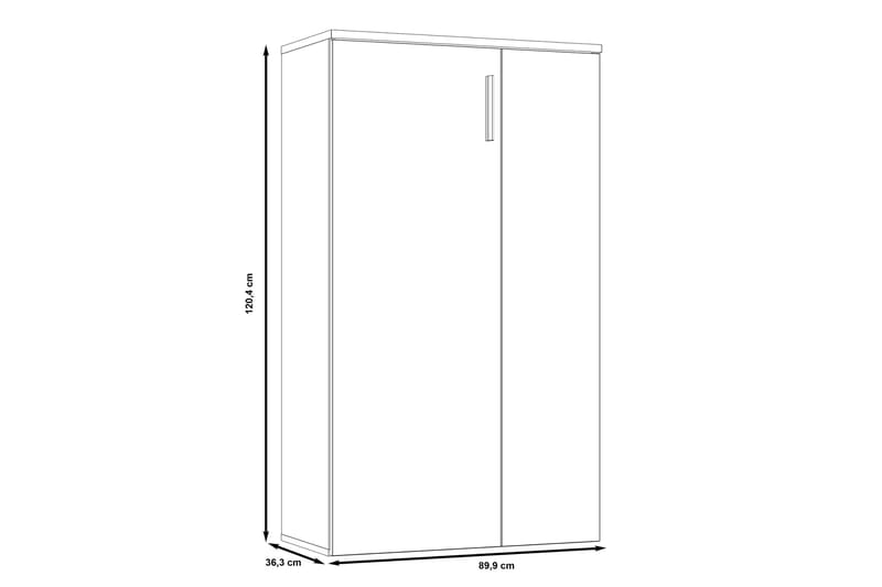 Kenkäkaappi Lidget 69 cm - Valkoinen/Ruskea - Säilytys - Kaappi - Säilytyskaappi