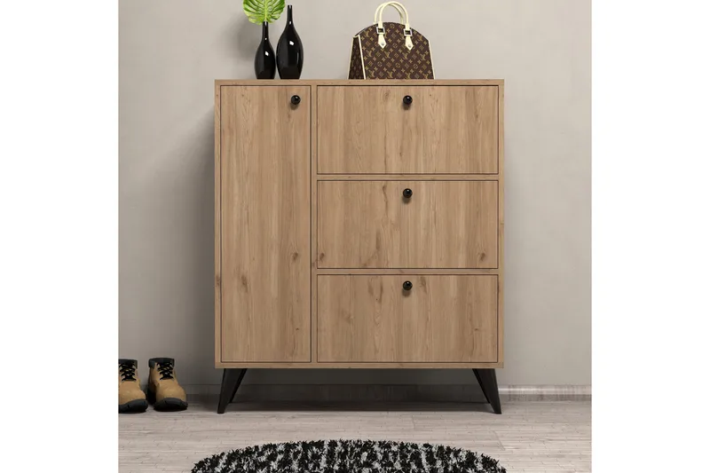 Kenkäkaappi NO_BRAND Conin kenkäkaappi 35x90 cm Natur - Säilytys - Kaappi - Säilytyskaappi