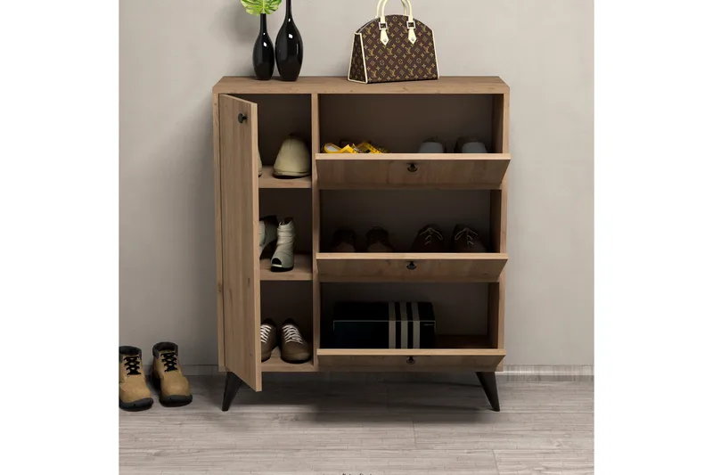 Kenkäkaappi NO_BRAND Conin kenkäkaappi 35x90 cm Natur - Säilytys - Kaappi - Säilytyskaappi