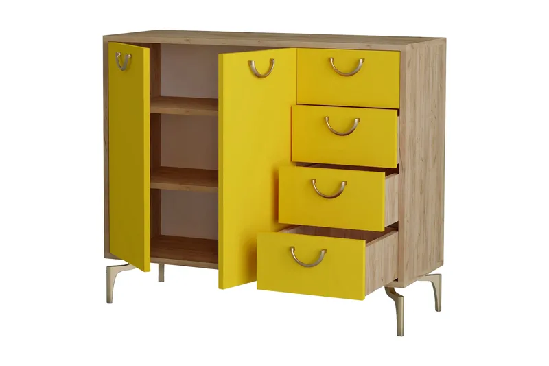 Kenkäsäilytin Kulta/Tammi/Keltainen - Säilytys - Kaappi - Säilytyskaappi