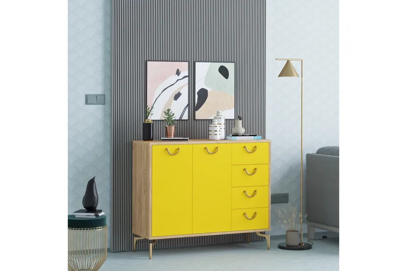 Kenkäsäilytin Kulta/Tammi/Keltainen - Säilytys - Kaappi - Säilytyskaappi
