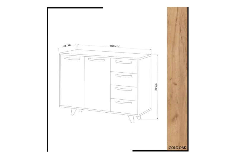 Kenkäsäilytin Kulta/Tammi/Keltainen - Säilytys - Kaappi - Säilytyskaappi