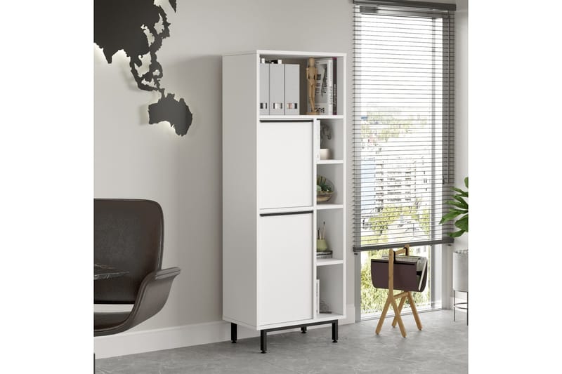 Korkea kaappi Liyakat - Valkoinen - Säilytys - Kaappi - Säilytyskaappi