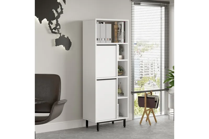 Korkea kaappi Liyakat - Valkoinen - Säilytys - Kaappi - Säilytyskaappi