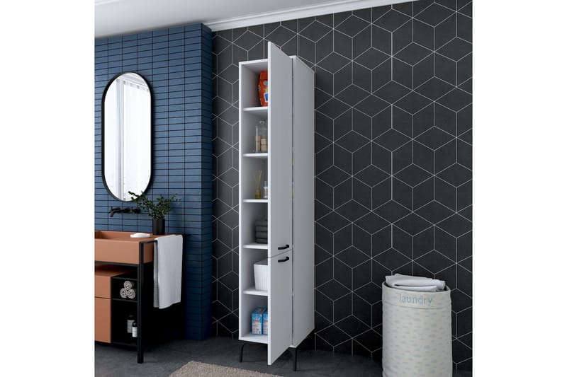 Korkea kaappi Manorma - Valkoinen - Säilytys - Kaappi - Säilytyskaappi