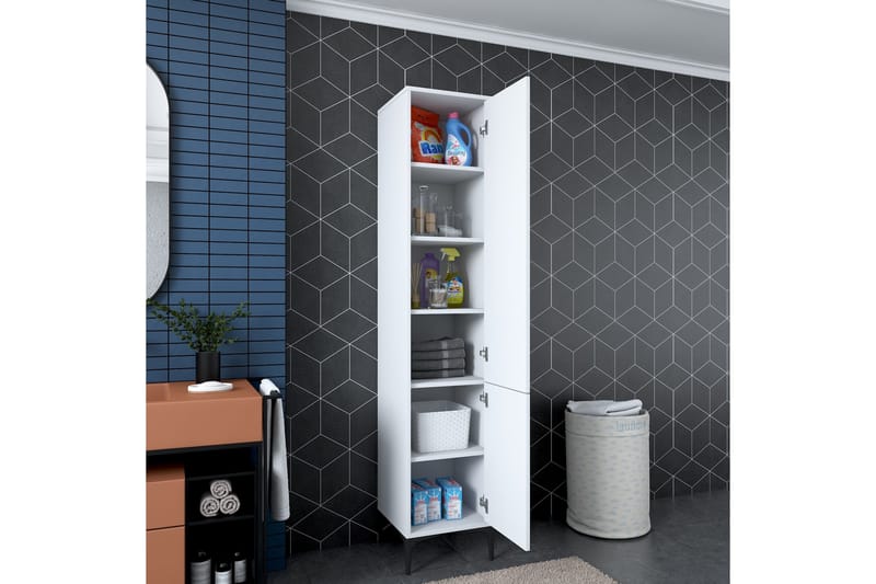 Korkea kaappi Manorma - Valkoinen - Säilytys - Kaappi - Säilytyskaappi