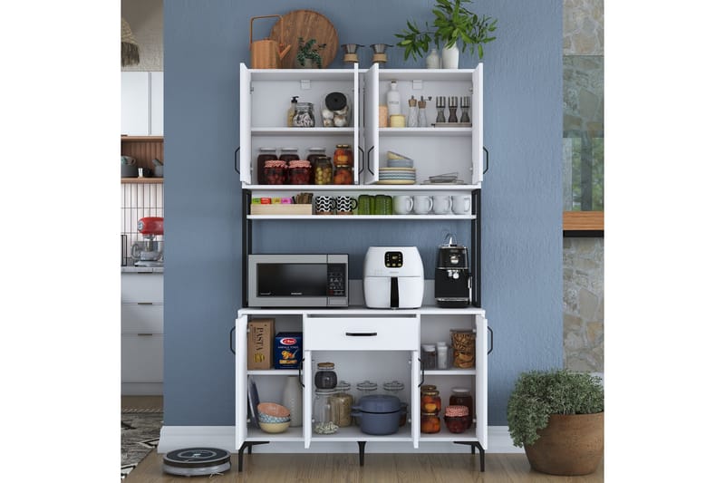 Korkea kaappi Manorma - Valkoinen - Säilytys - Kaappi - Säilytyskaappi