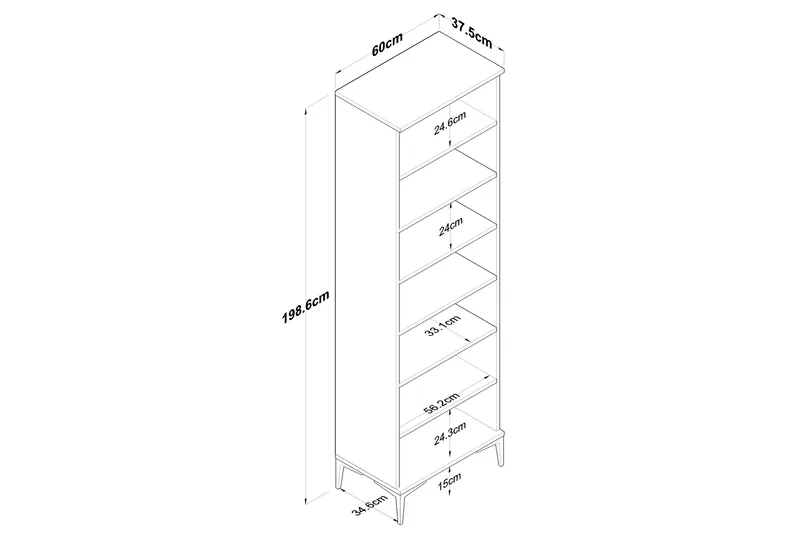 Korkea kaappi Manorma - Pähkinä/Valkoinen - Säilytys - Kaappi - Säilytyskaappi