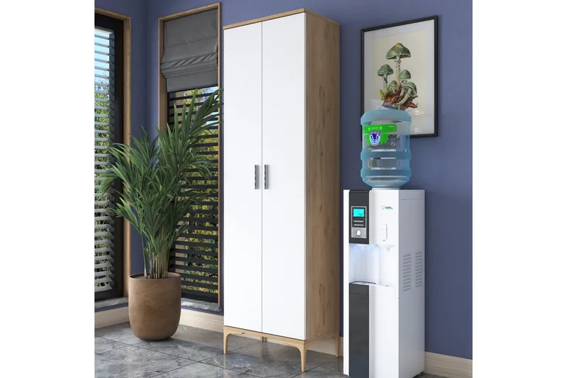 Korkea kaappi Manorma, Pähkinä/Valkoinen