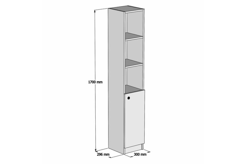 Kylpyhuonekaappi Argenziano 30 cm - Valkoinen - Säilytys - Kaappi - Säilytyskaappi